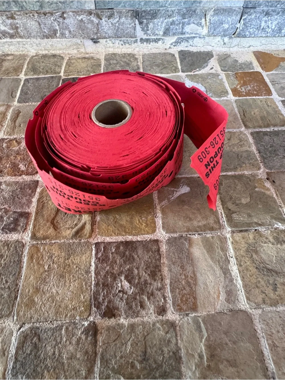 3 rolls of Colorful Party Ticket Rolls - Blue, Red & Yellow